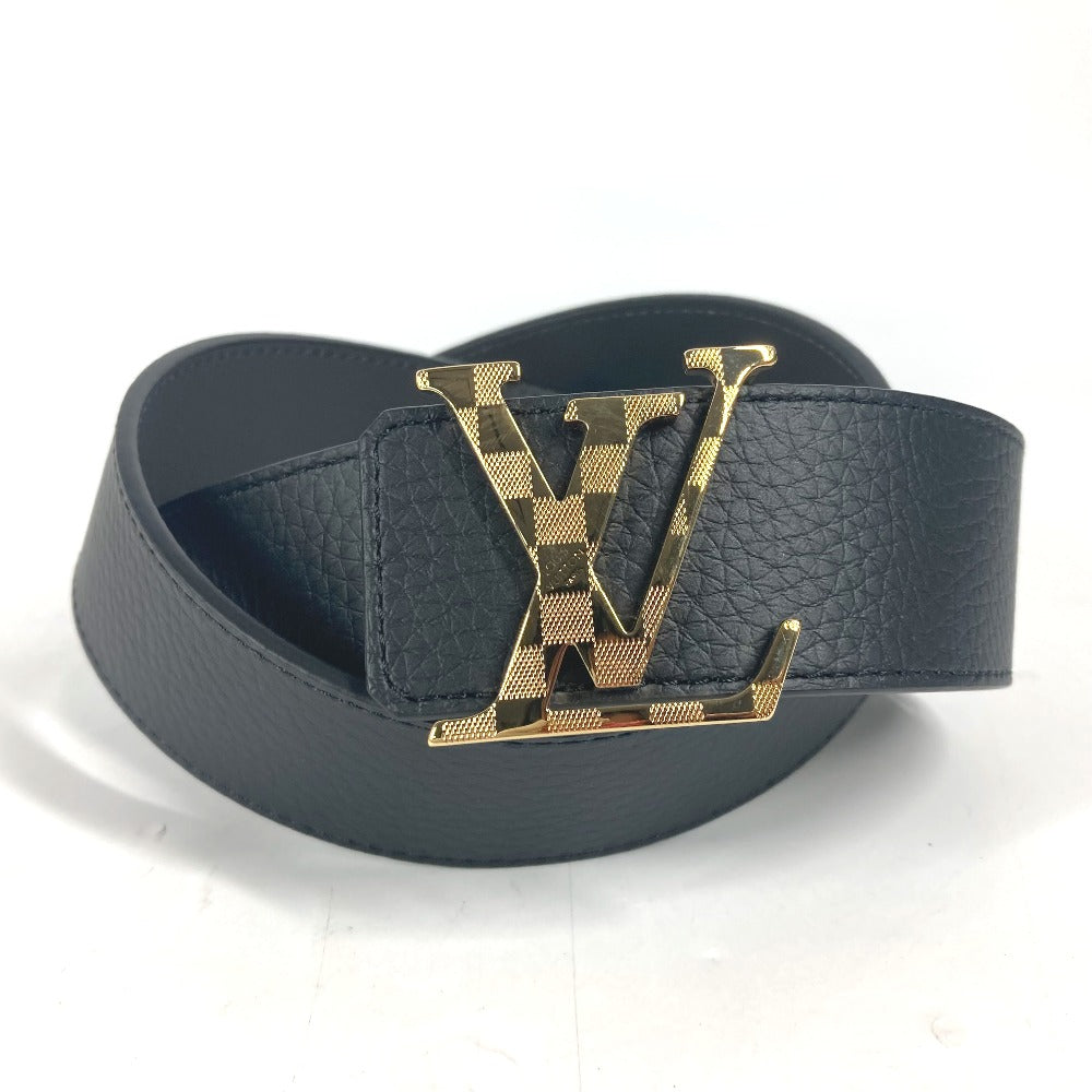 LOUIS VUITTON belt M0333U leather Black x gray Belt: LV Damier 40MM reversible 90