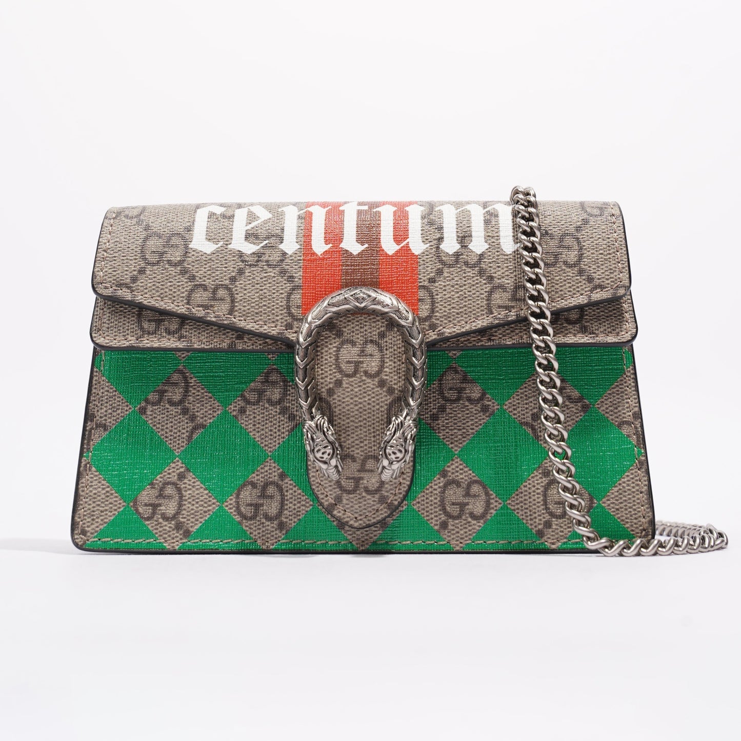 Gucci Centum Dionysus GG Supreme / Green / Orange Canvas Super Mini