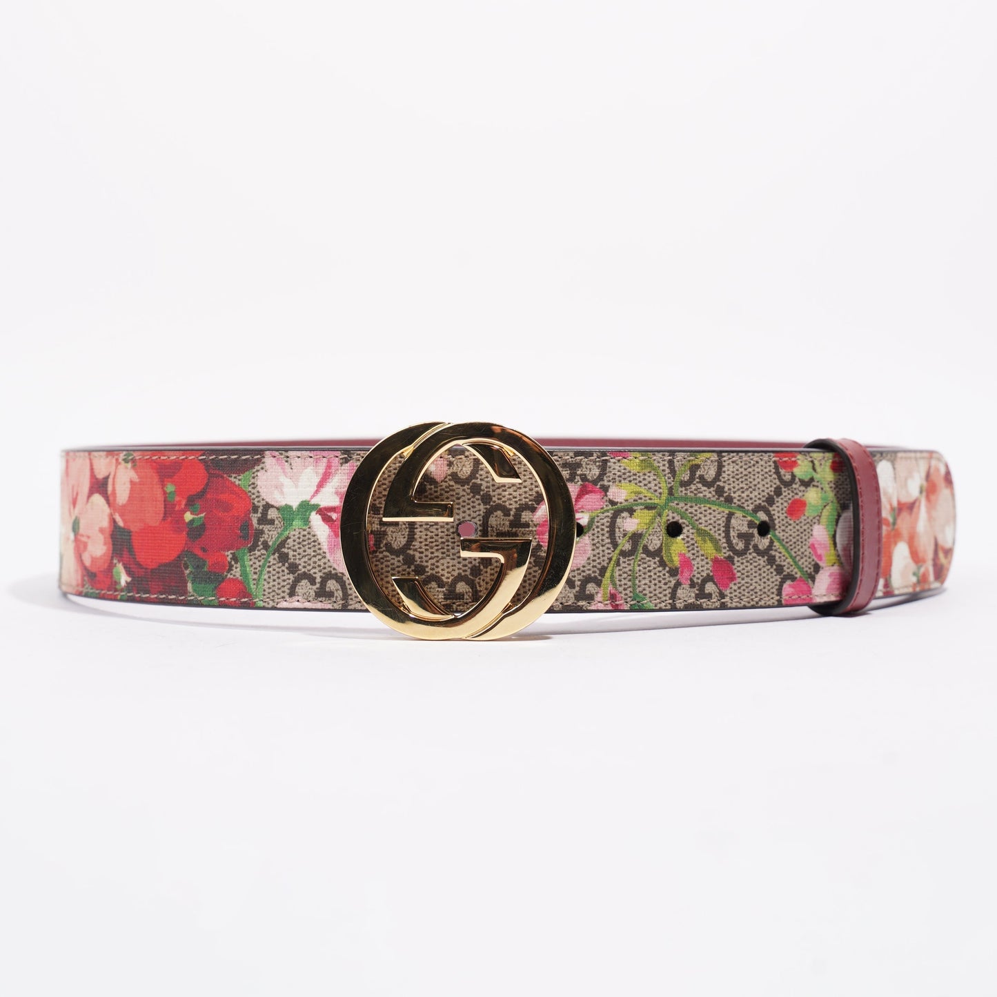 Gucci Interlocking Belt Surpreme / Floral Coated Canvas 75cm 30"