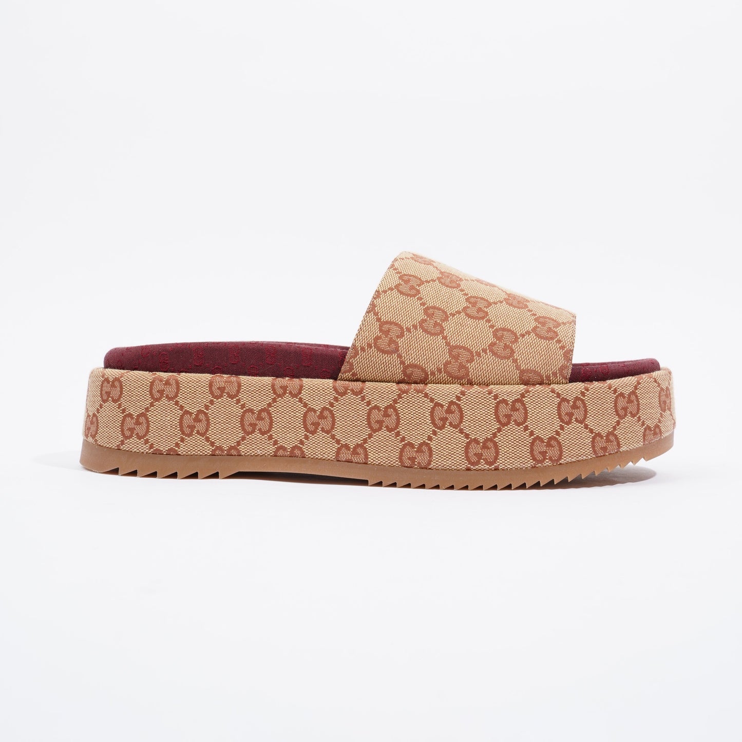 Gucci Womens Angelina GG Monogram Slides Tan EU 41 / UK 8