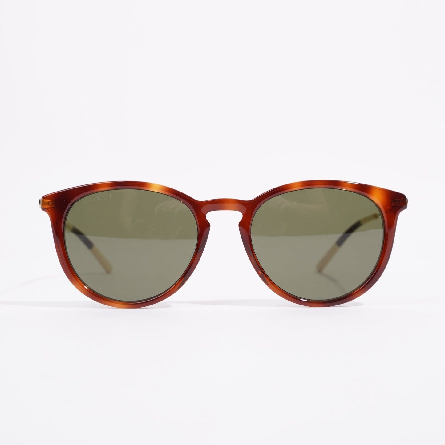 Gucci Womens Round Sunglasses Brown Acetate 145