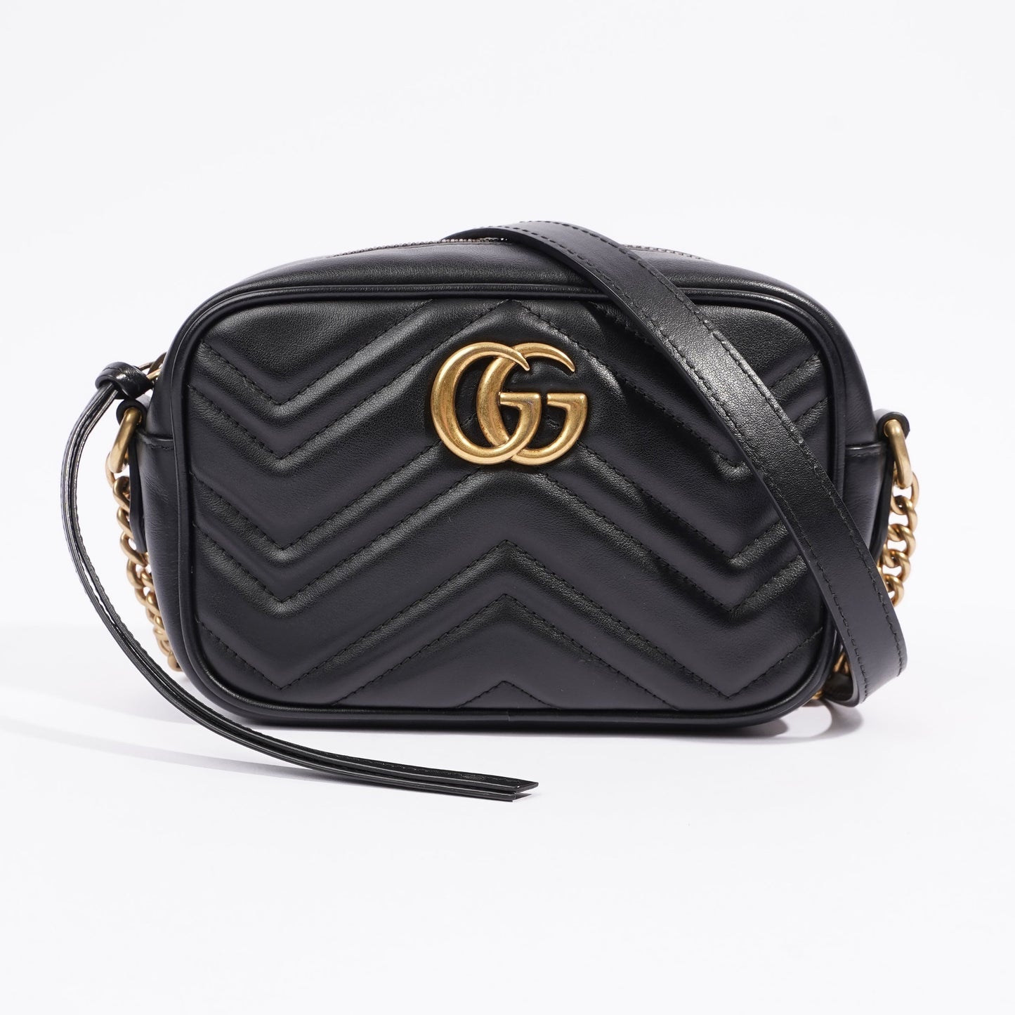 Gucci Marmont Zip Black Leather Mini