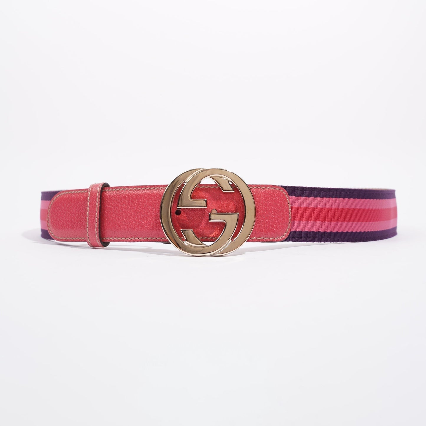 Gucci Womens Interlocking Belt Pink / Red / Purple 95cm - 38"