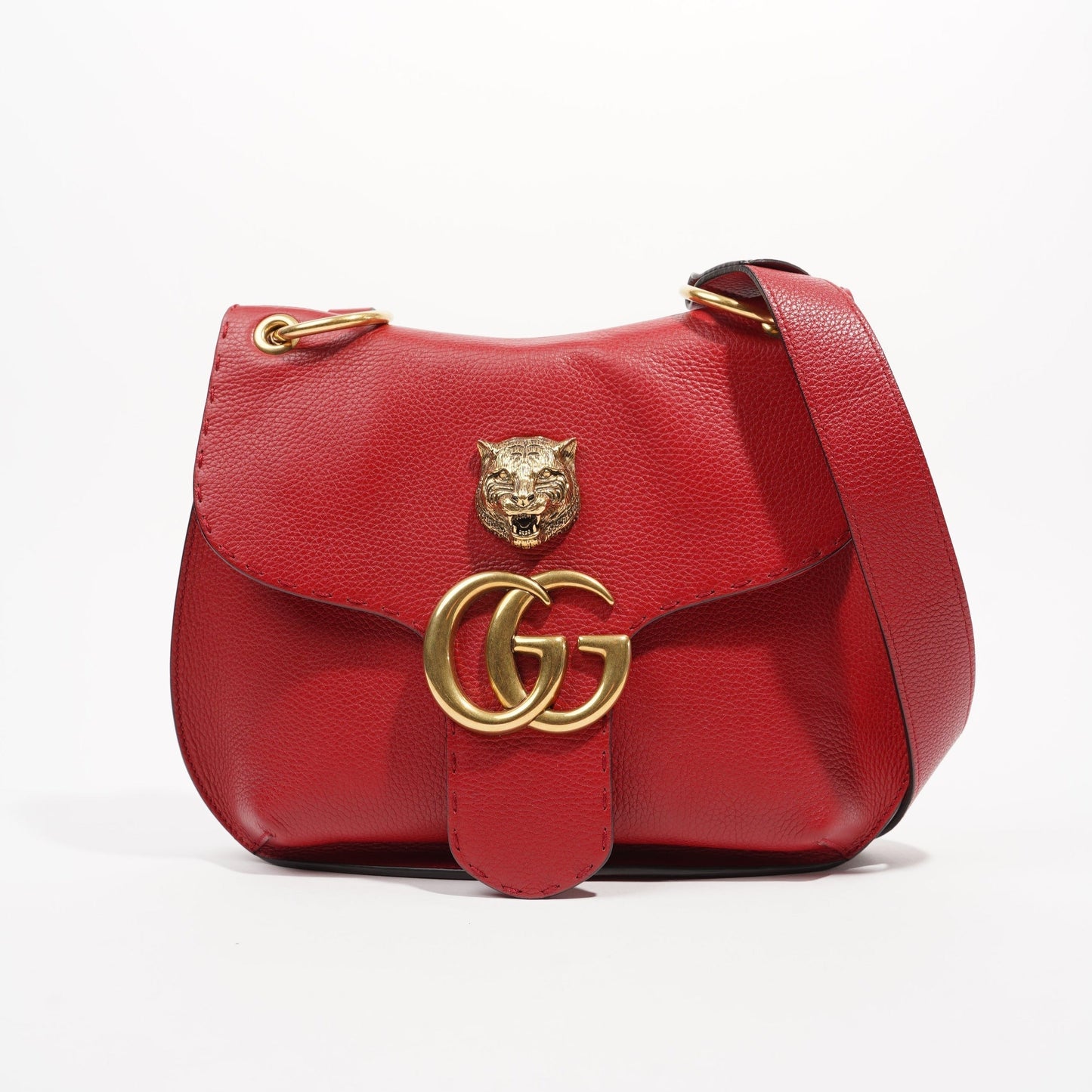 Gucci Womens GG Marmont Animalier Flap Crossbody