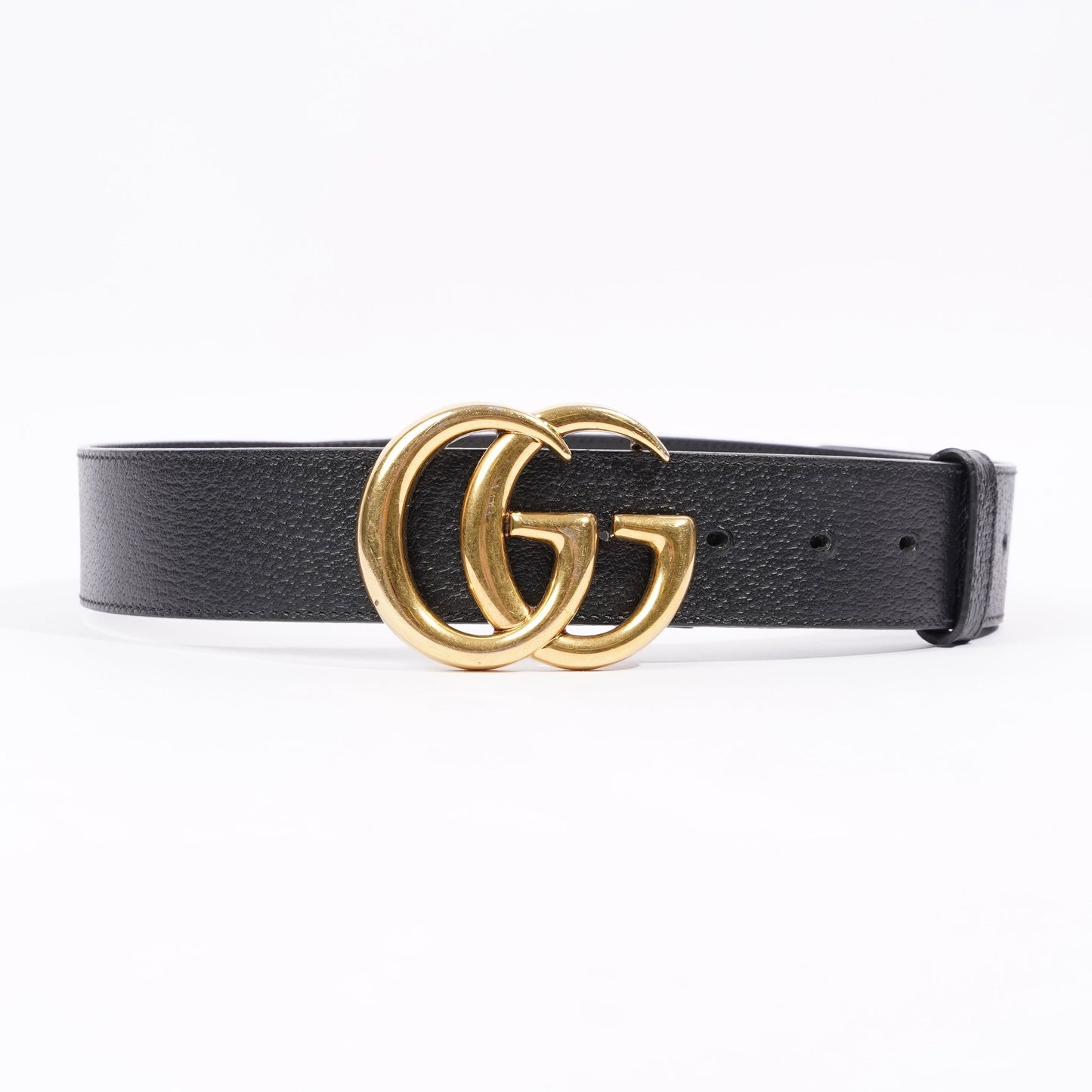 Gucci Womens Marmont GG Buckle Belt Black Leather 80cm - 32"
