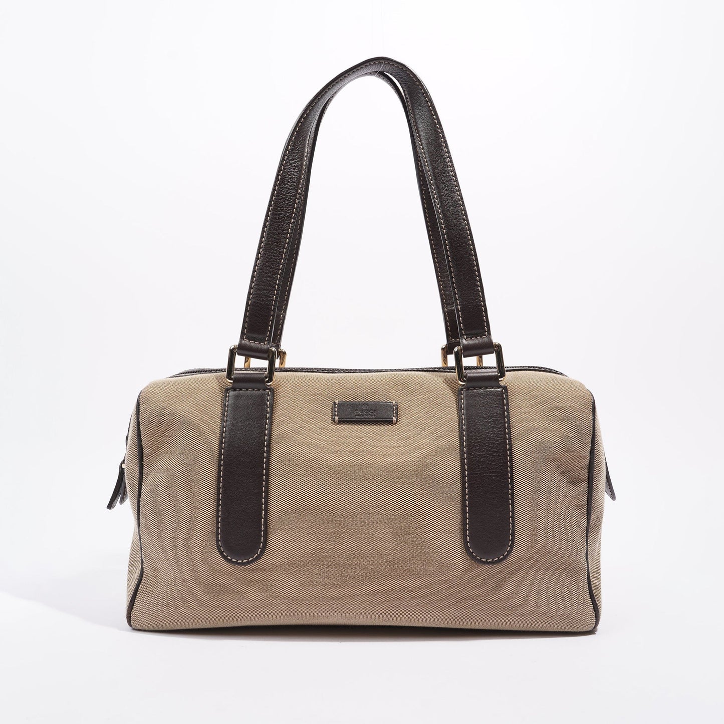 Gucci Canvas Boston Bag Beige / Brown