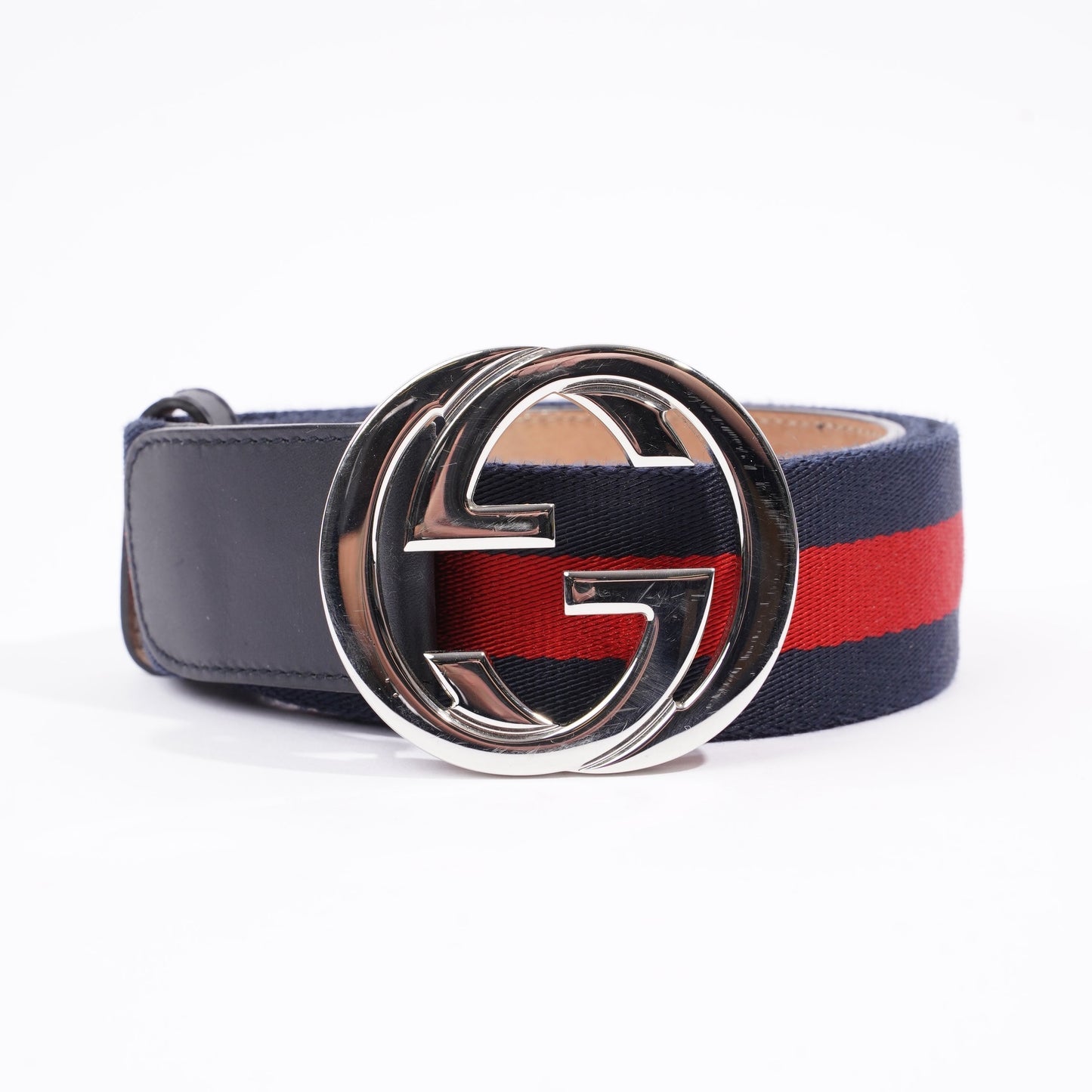 Gucci Mens Interlocking Belt Navy / Red 95cm - 38"