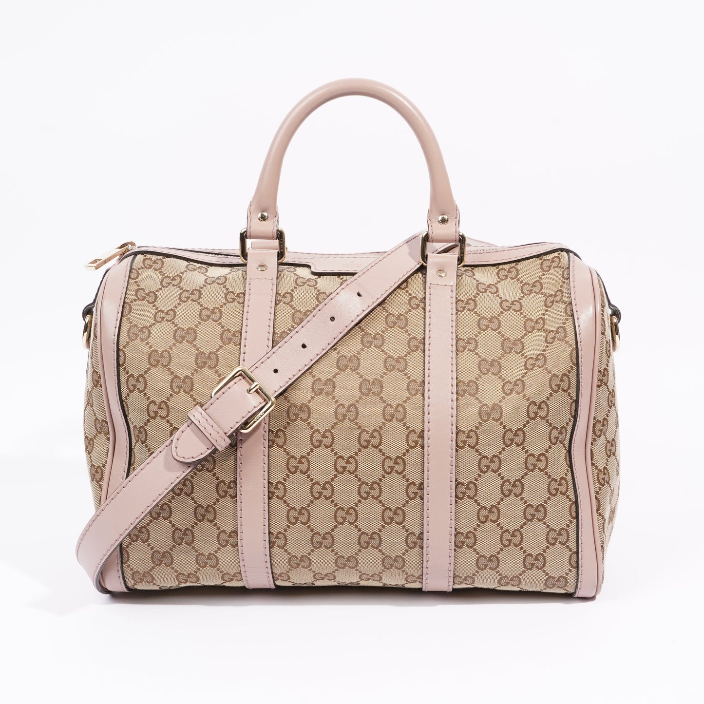 Gucci Womens Boston Bag Supreme / Pink Canvas Medium