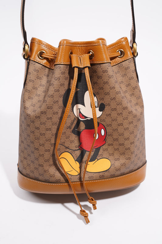 Gucci x Disney Womens Bucket Bag Brown Small
