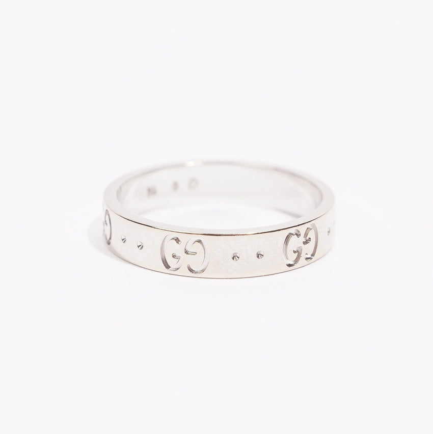 Gucci Mens GG Icon Ring Silver 56