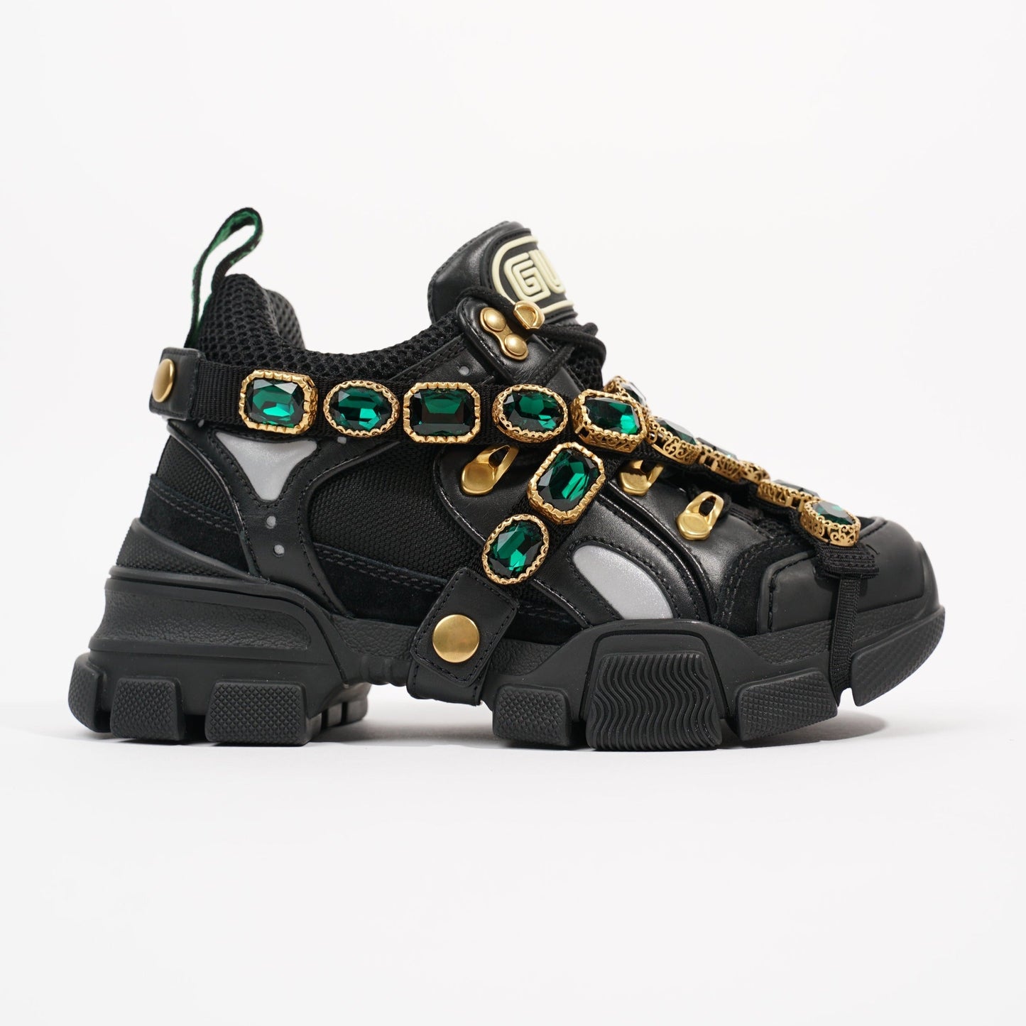 Gucci Womens Flashtrek Black Gold EU 34.5 / UK 1.5