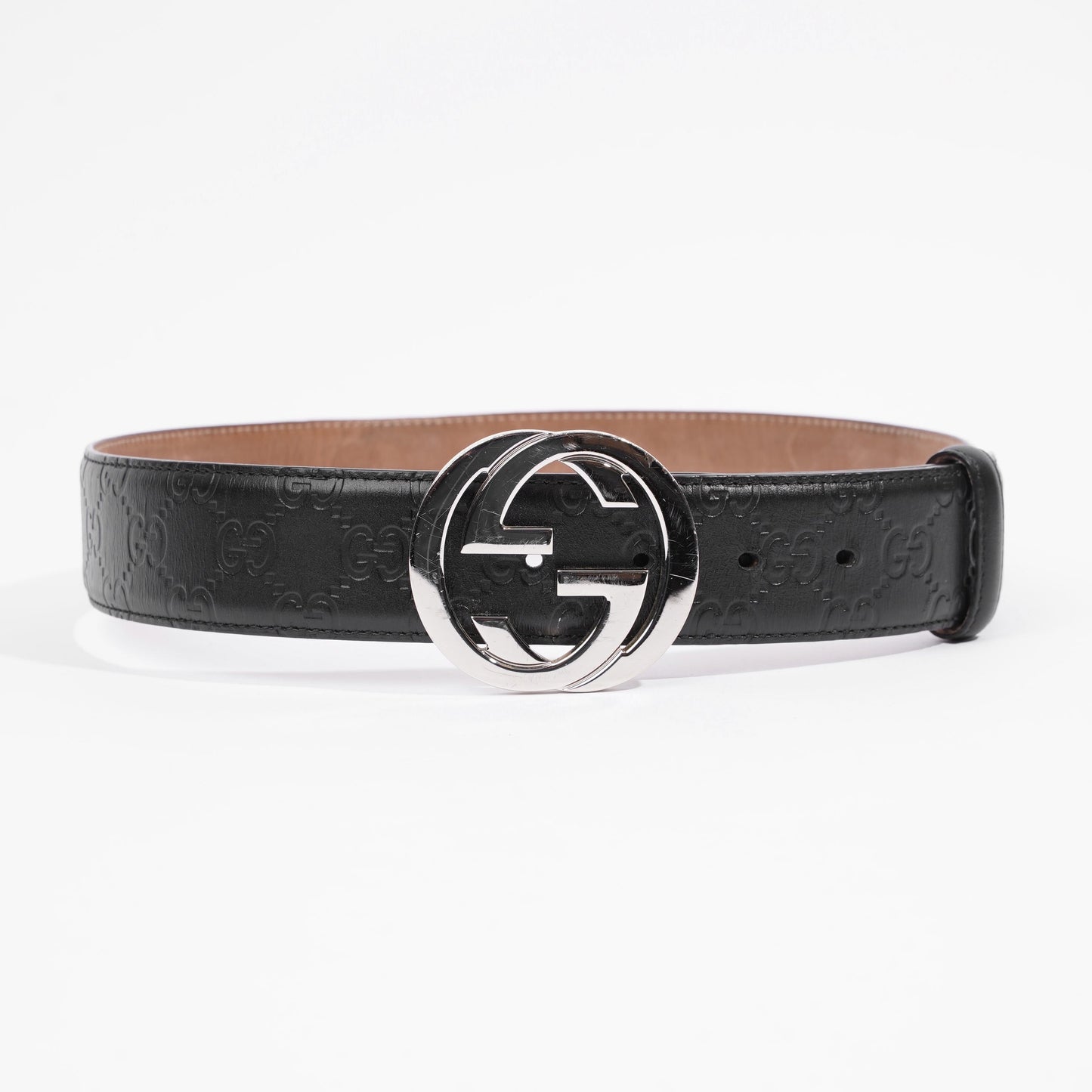 Gucci Signature Leather Belt Black GG Supreme Leather 75cm 30"
