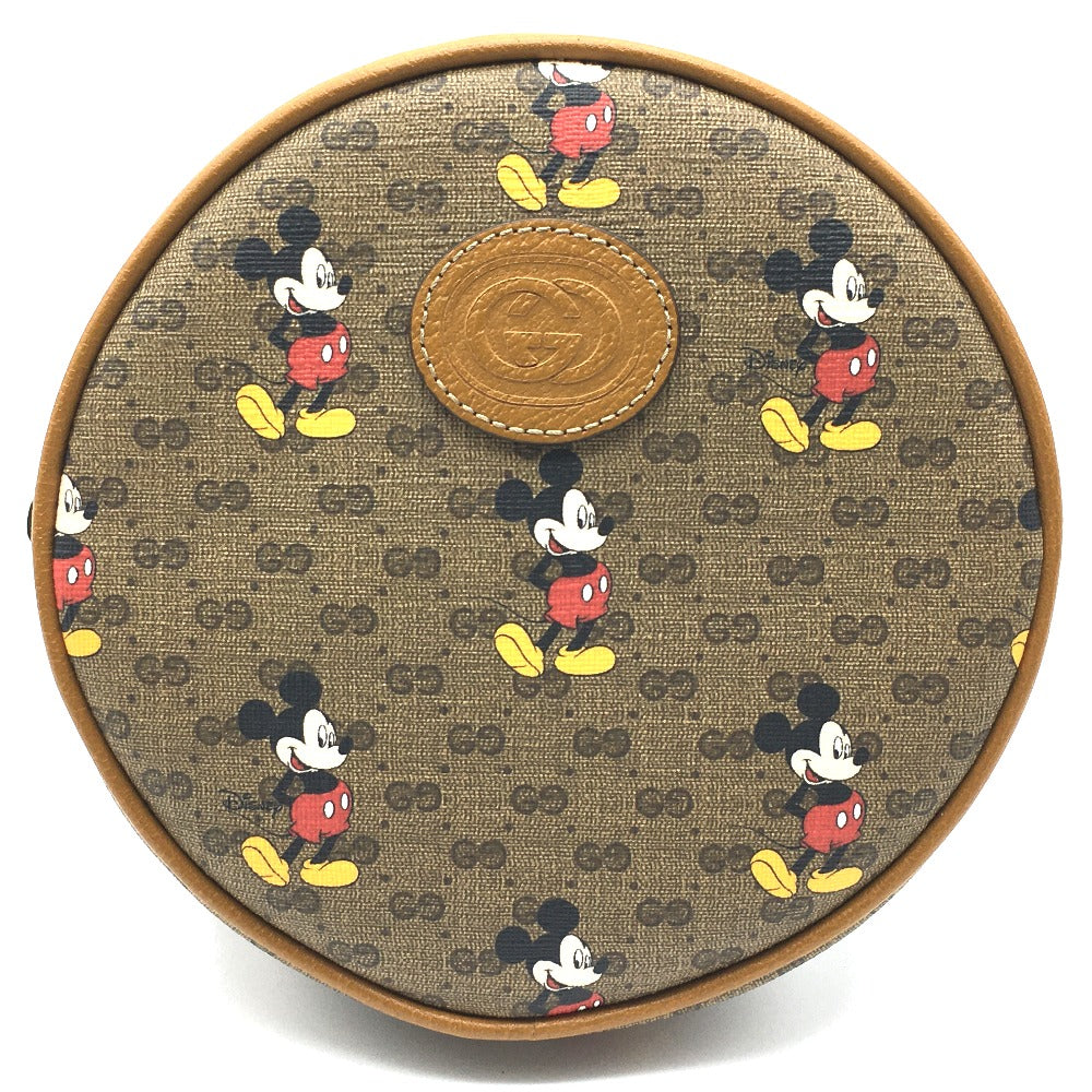 GUCCI Backpack 603730 PVC / Leather Beige type Ebony Mini GG Supreme GUCCI x DISNEY collaboration Mickey print Women Used