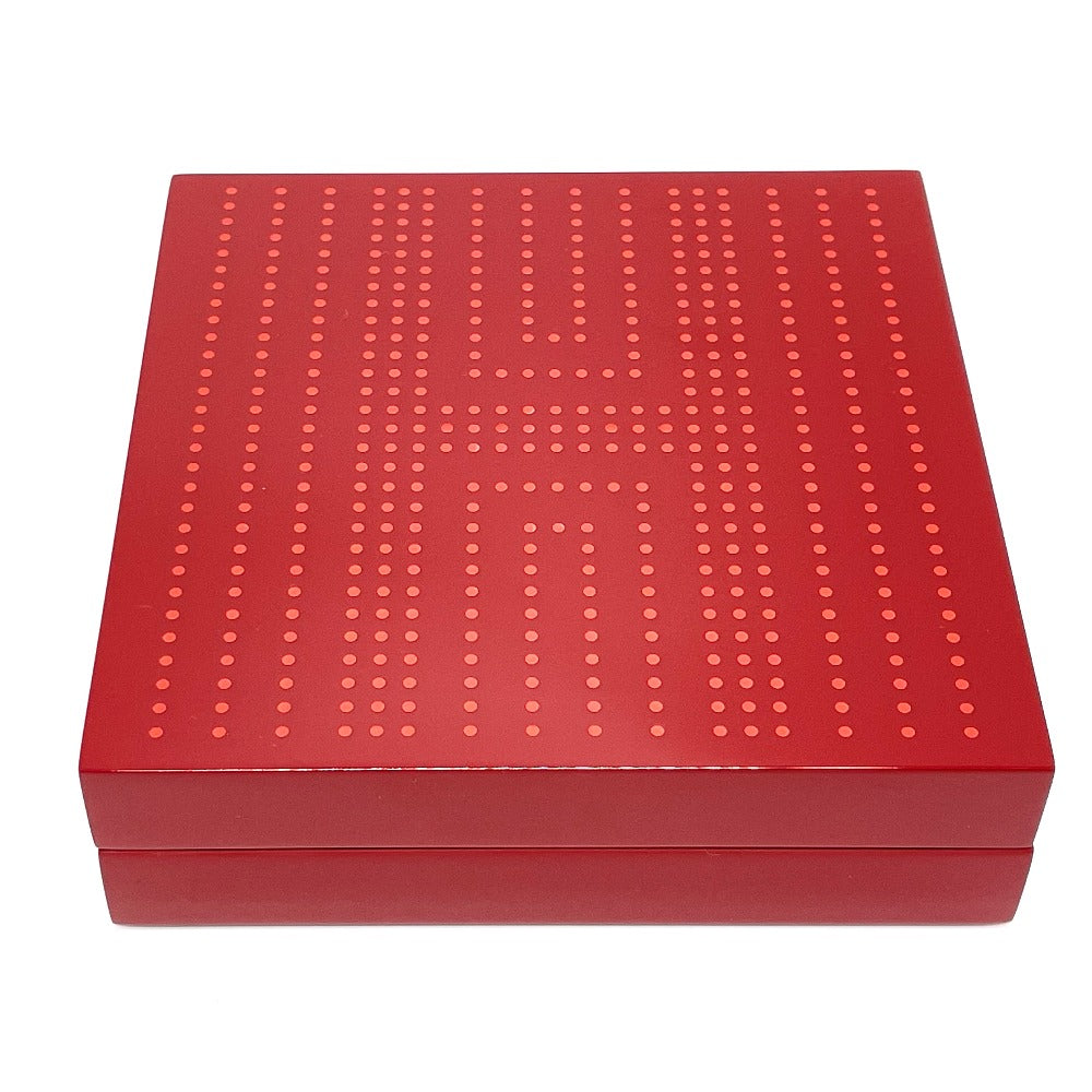 HERMES Accessory case lacquer Bordeaux H logo H Dot BOX lacquer finish