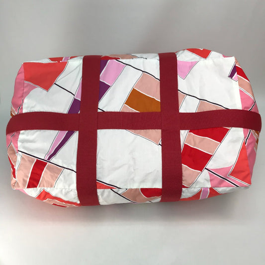 HERMES Tote Bag cotton Pink x Red type Beach bag Cabas Drapeaux au vent Women Used