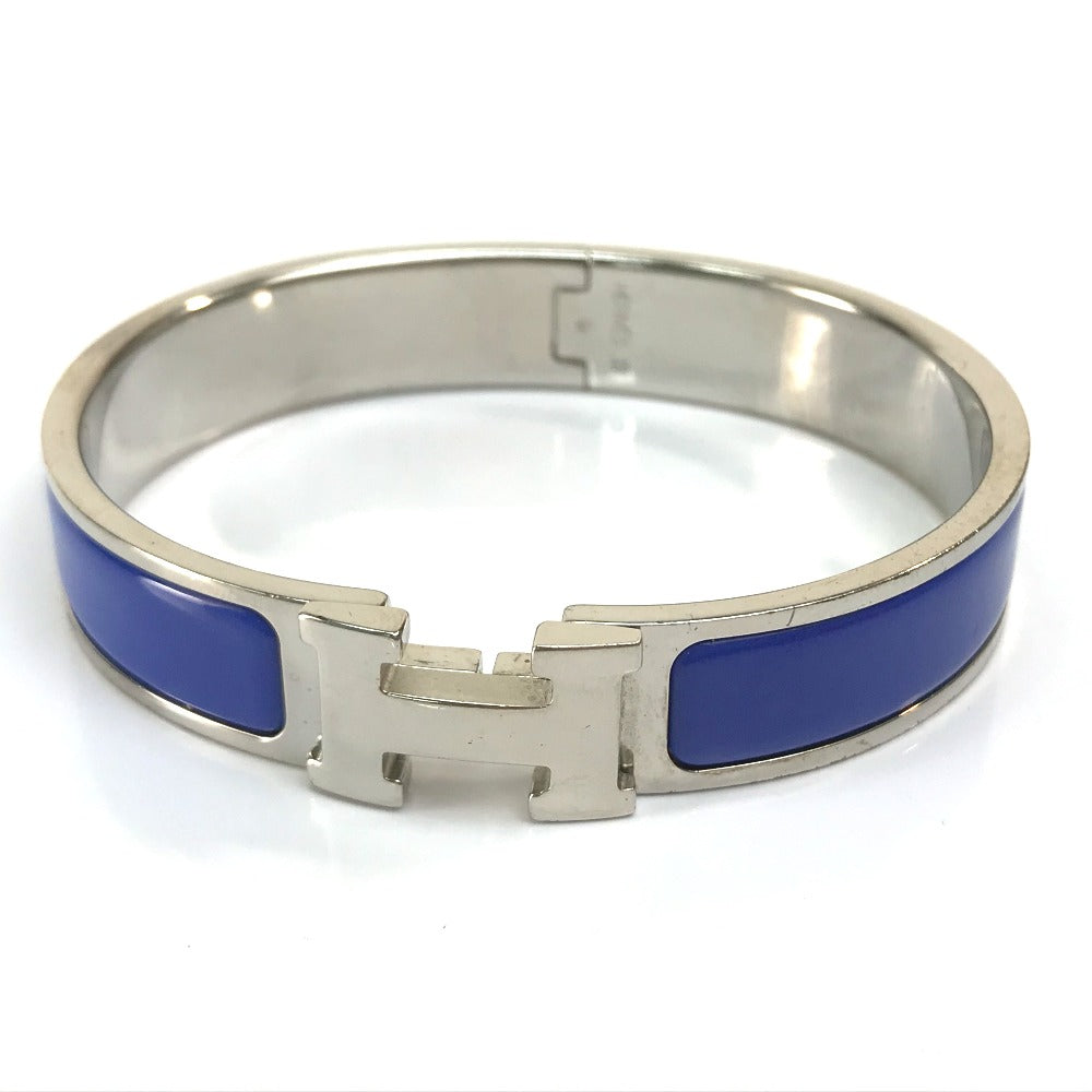HERMES Bangle metal Blue / Silver Click crack PM Women Used