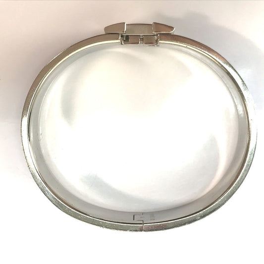 HERMES Bangle metal Blue / Silver Click crack PM Women Used