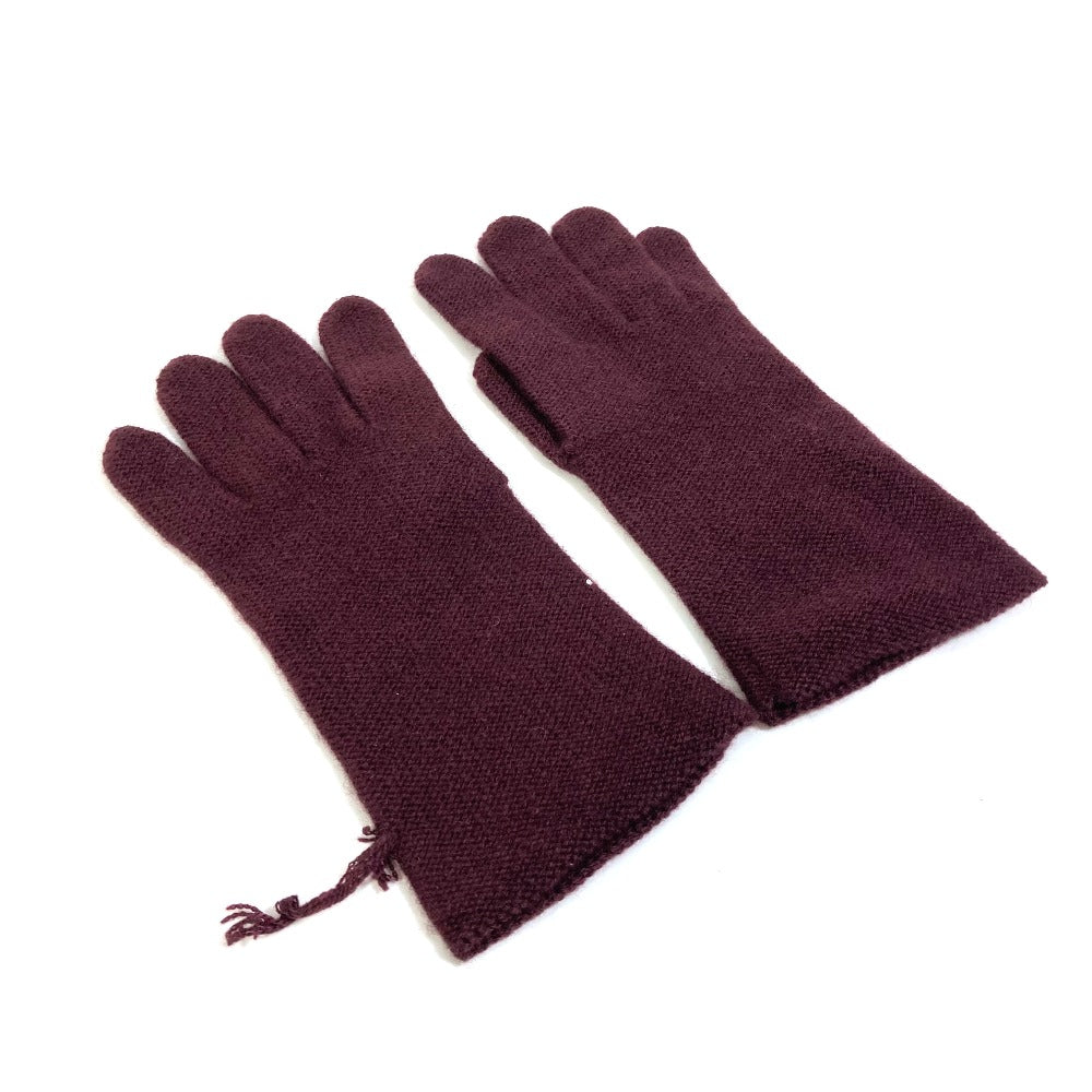 HERMES Glove cashmere Bordeaux apparel Women S Used
