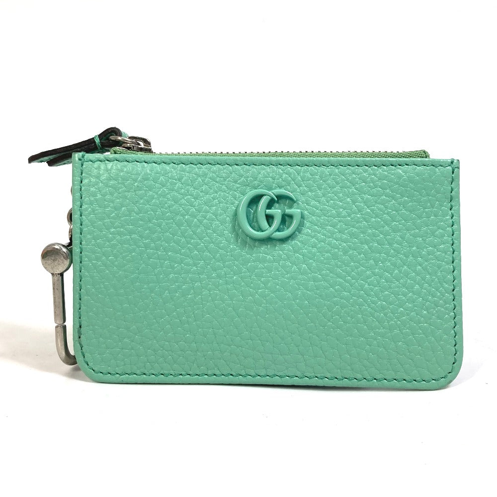 GUCCI Coin case 701070 leather Green type GG Marmont Women Used