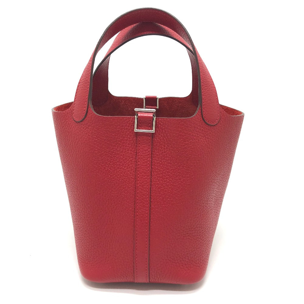 HERMES Handbag Taurillon Clemence Red Picotan Lock PM 18 Women Used
