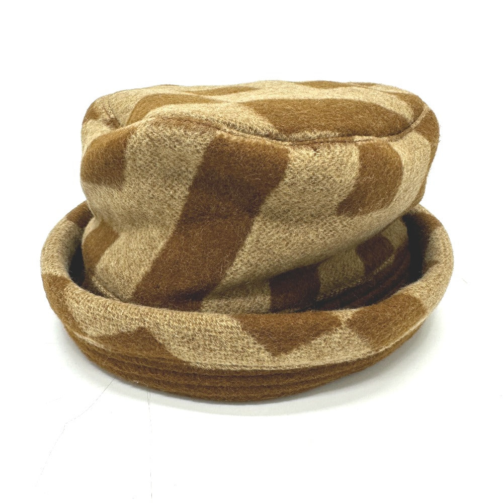 HERMES hat , Camel Brown H logo camel hat Women 57 Used