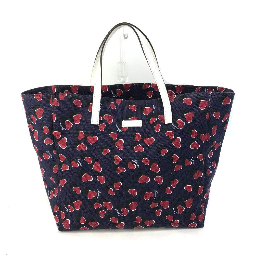 GUCCI Tote Bag 282439 Canvas / leather Navy heart Women Used