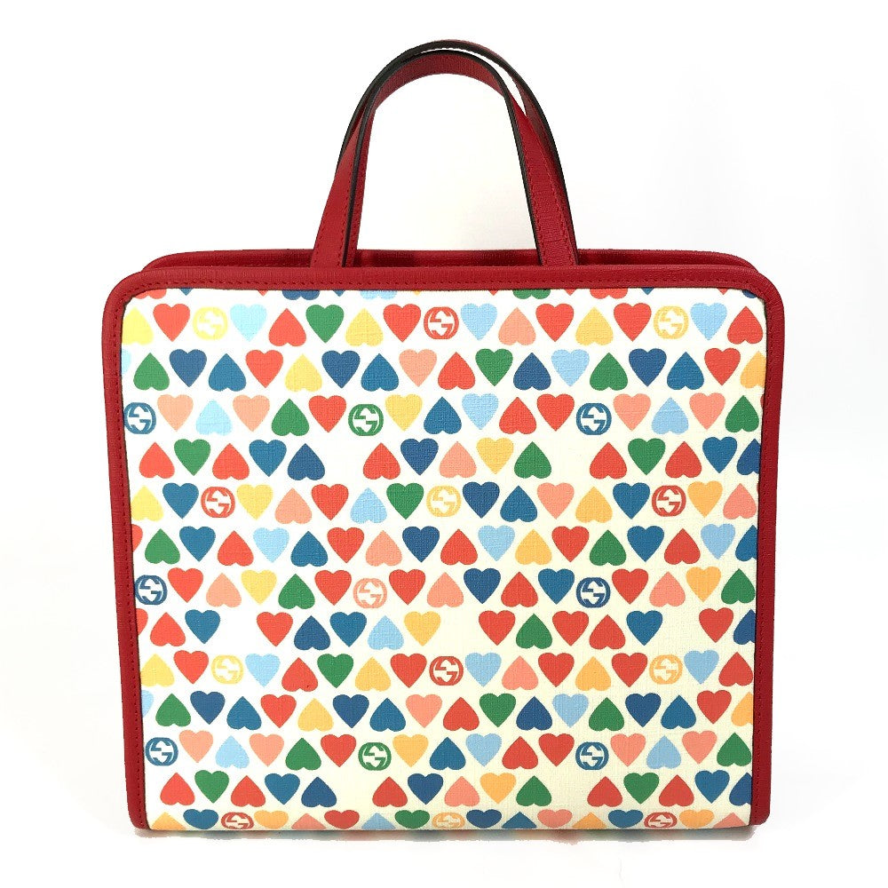 GUCCI Handbag 605614 PVC / Leather multicolor heart Chilled license Women Used