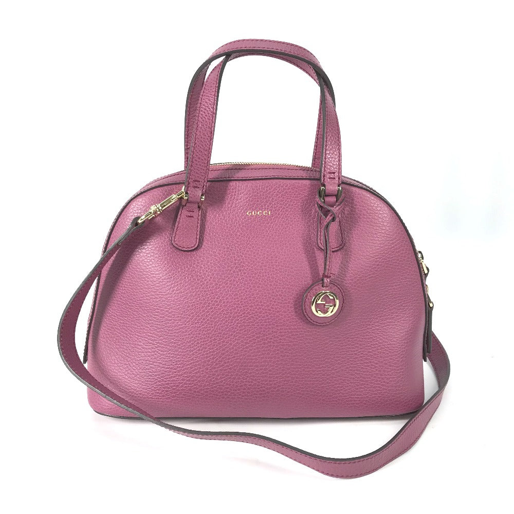 GUCCI Handbag 388560 leather Purple type logo Lady dollar Women Secondhand