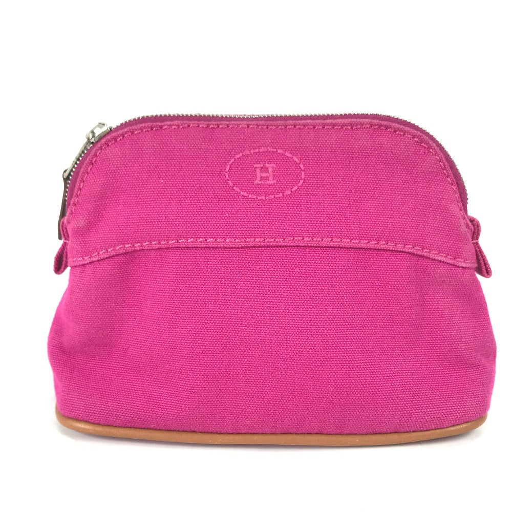 HERMES Pouch canvas pink Boride pouch mini mini Women Used