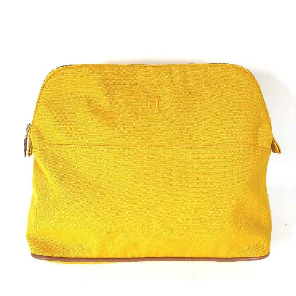 HERMES Pouch canvas yellow Cosmetics Pouch Multi Pouch Bolide GM Women Used