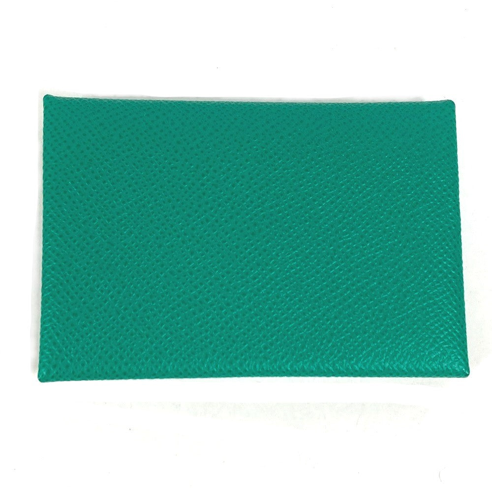 HERMES Coin case Epsom green Coin Pocket Coin case Wallet Calvi duo Women Used