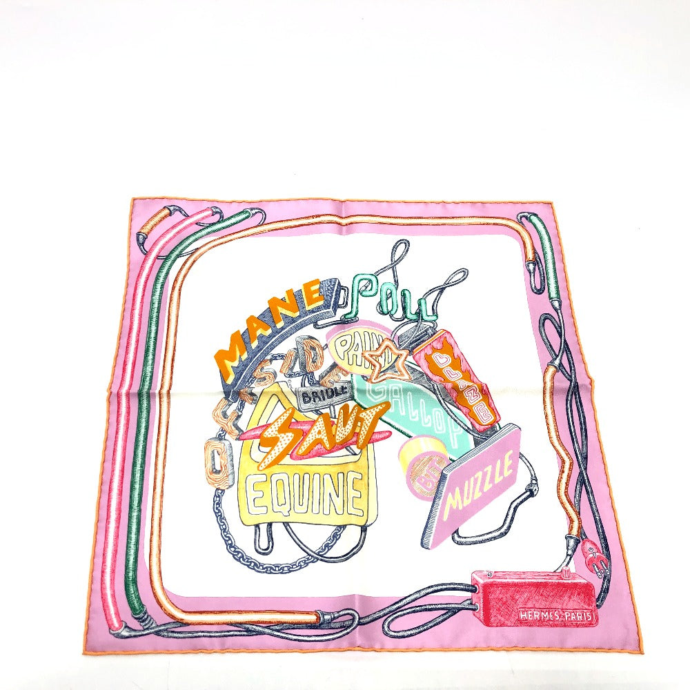 HERMES scarf silk multicolor Chevaloscope Neon Chevaloscope Neon Carre45 Women Used