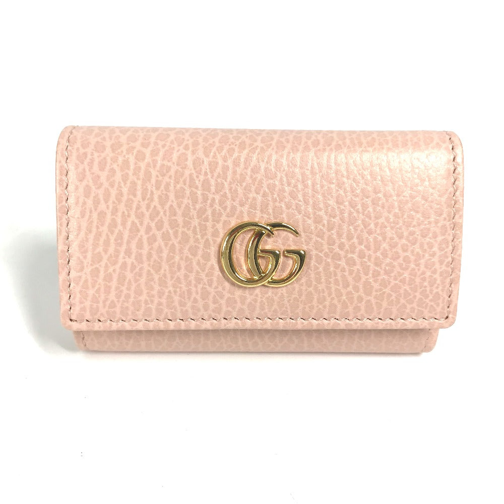GUCCI Key case Key holder 456118 leather pink GG Marmot Double G Women Used