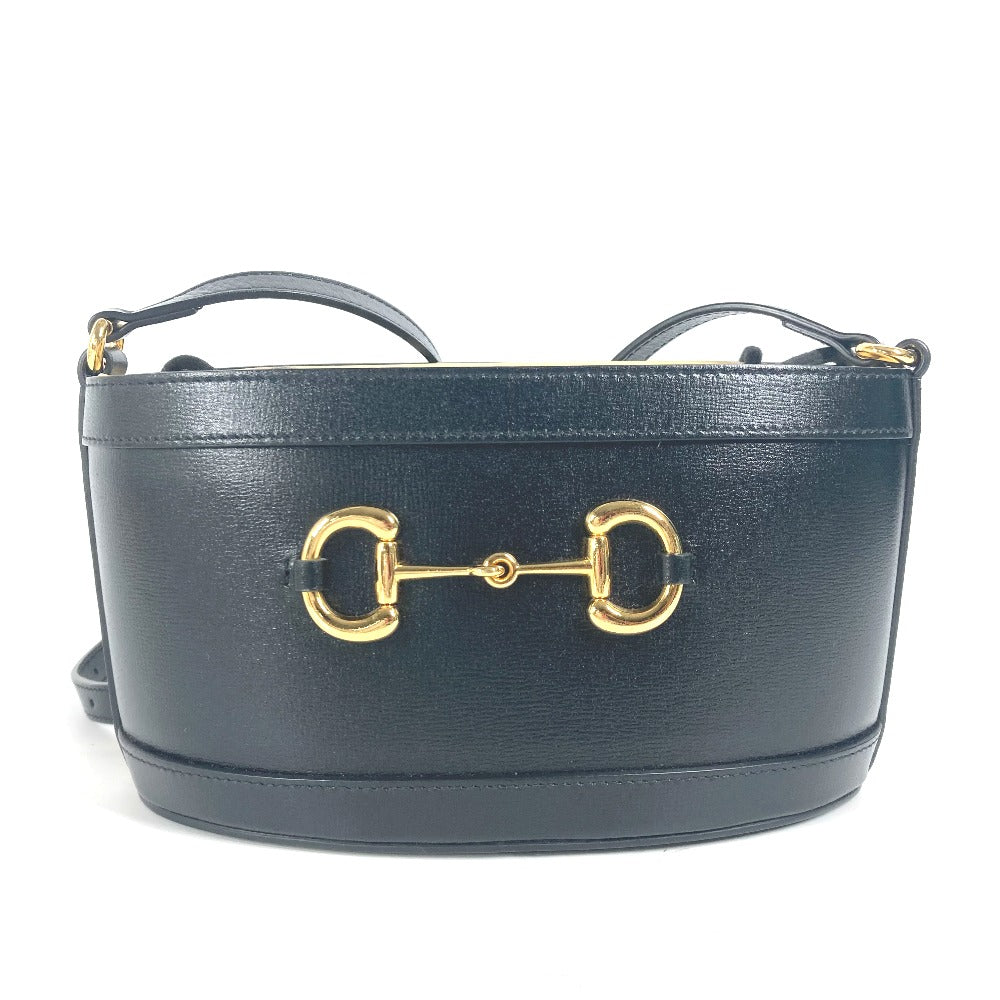 GUCCI Shoulder Bag 602118 leather black purse Horsebit Women Used
