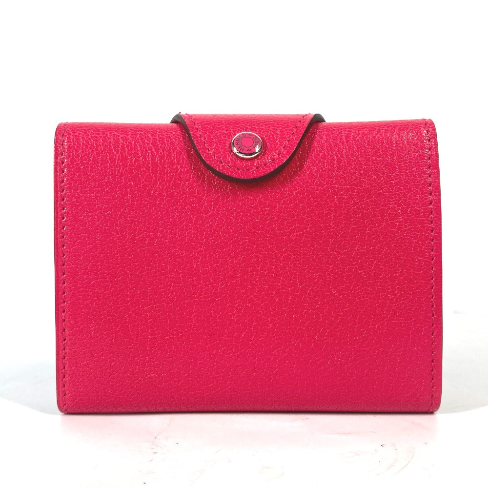 HERMES Folded wallet Shave pink Serie illiard compact Women Used