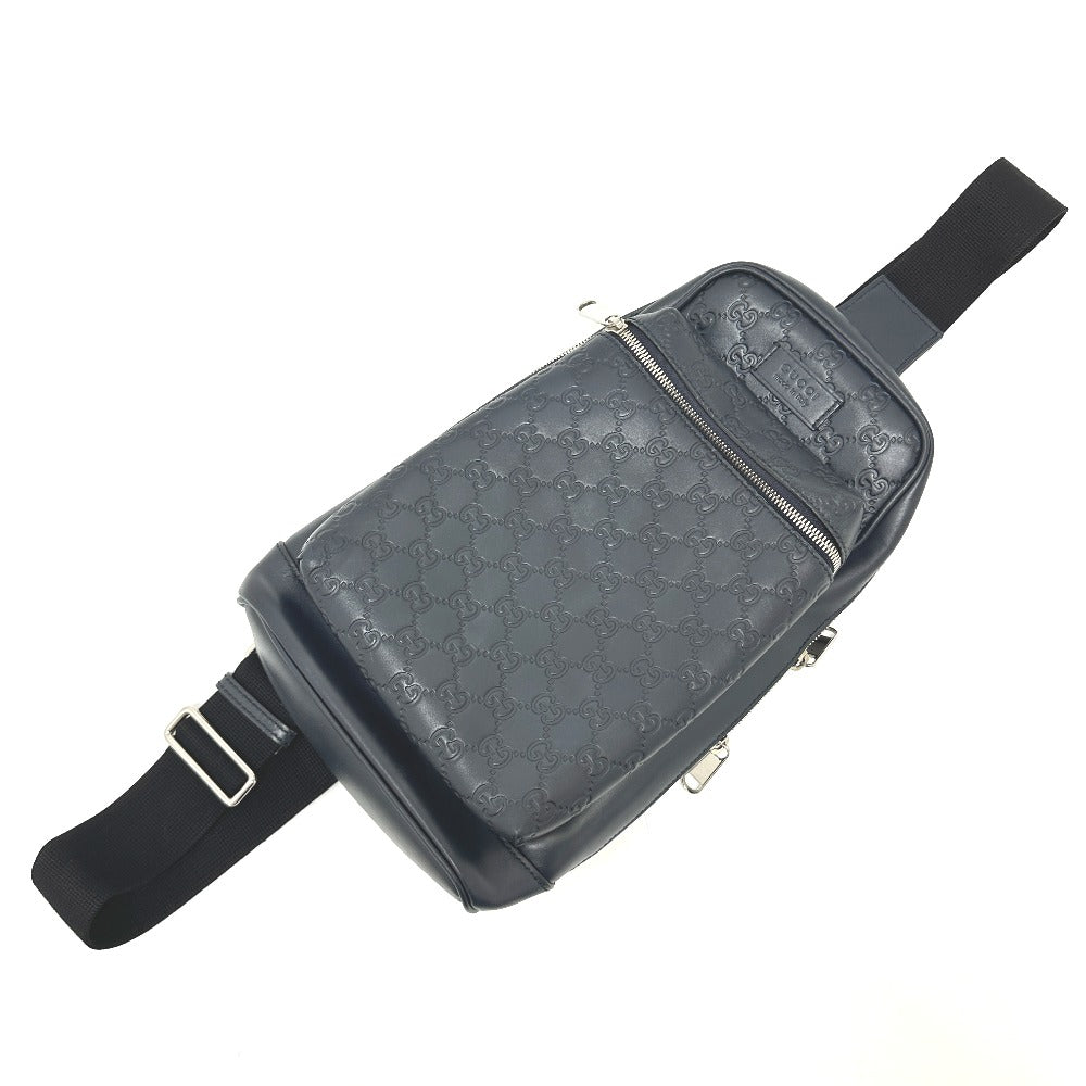 GUCCI Shoulder Bag 450970 leather black Guccisima Sling bag