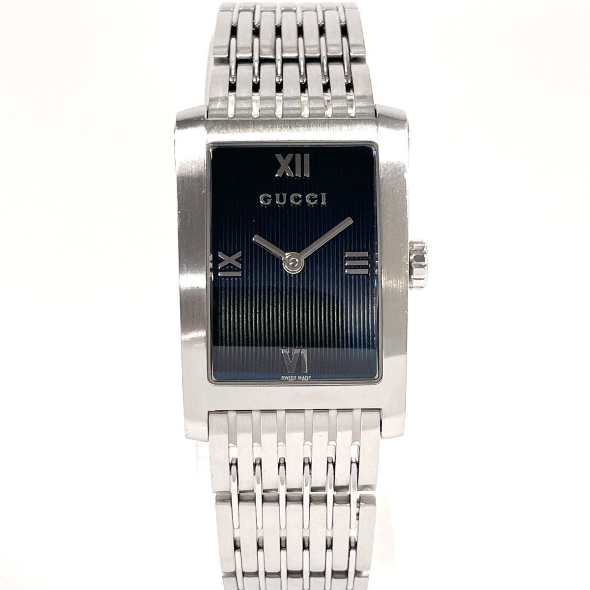 GUCCI Watches Quartz 8600J Stainless Steel , Stainless Steel Silver black dial