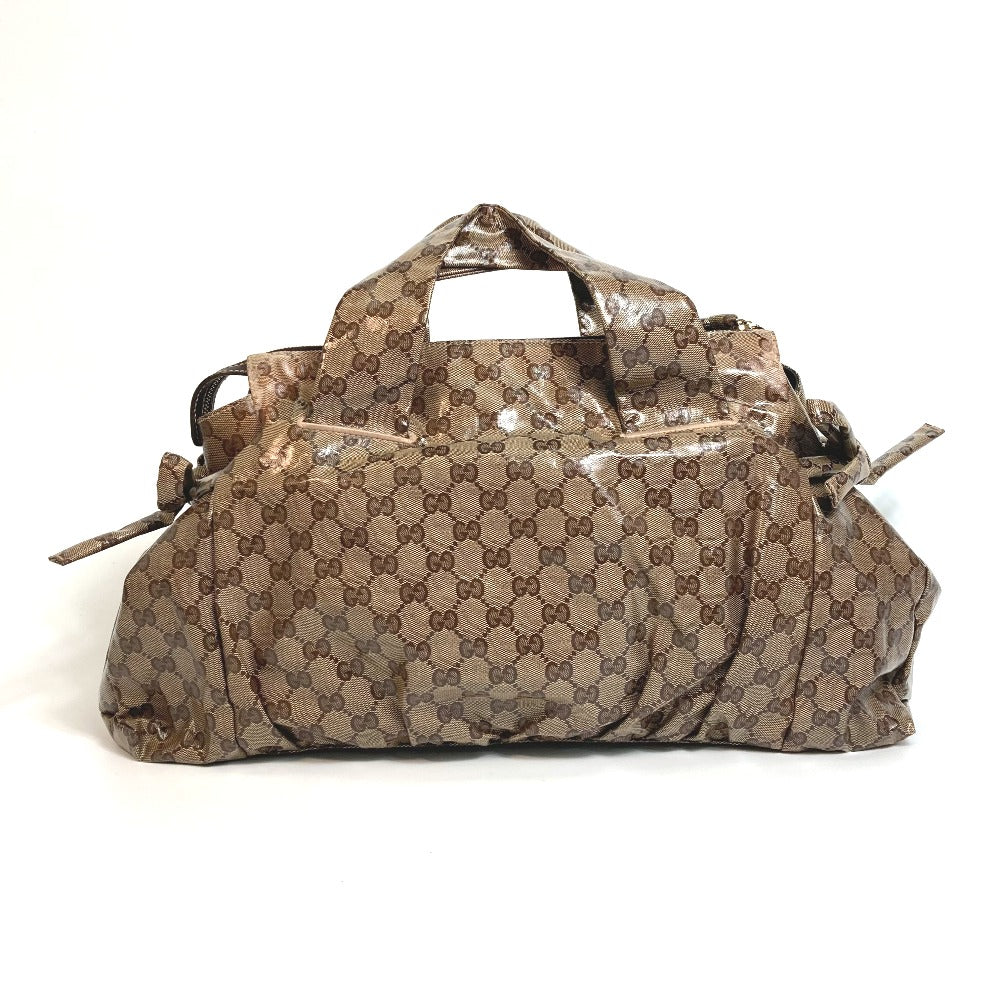GUCCI Handbag 197021 PVC beige Crystal GG Histeria Women Used