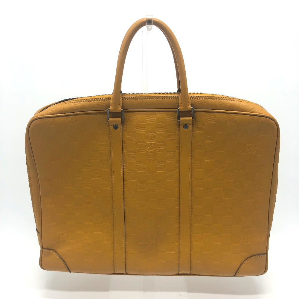 LOUIS VUITTON Business bag N41218 Damier Anfini Leather Yellow type Anfini Handbag Women Used