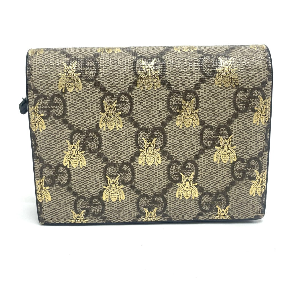 GUCCI Folded wallet 508057 GG Supreme Canvas beige GG BEE BEE mens Used