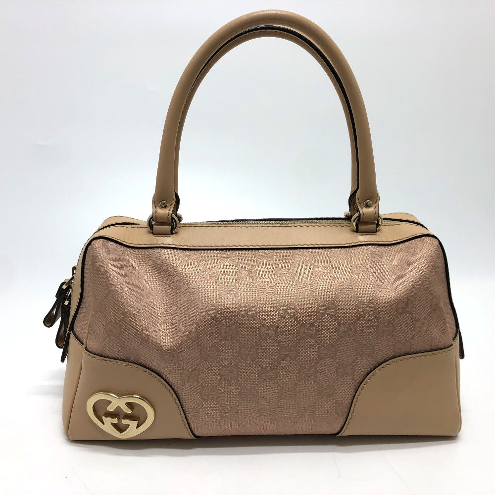 GUCCI Handbag 257067 GG canvas beige GG lame Lovely Women Secondhand