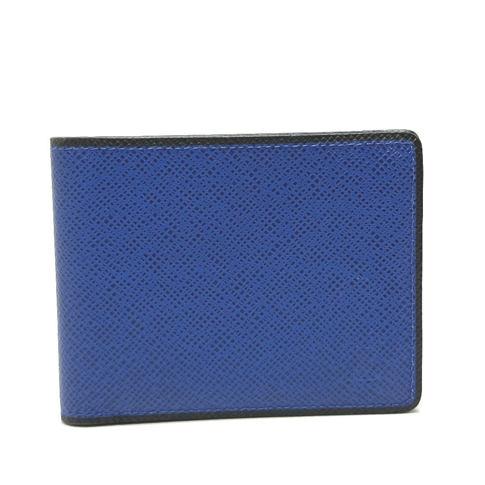 LOUIS VUITTON Folded wallet M30565 Taiga Leather blue Taiga Portefeuille mens Used