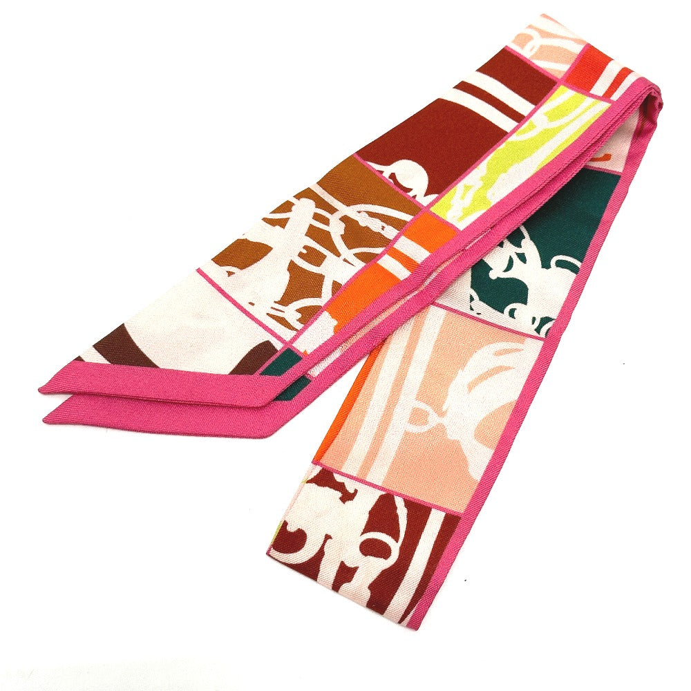 HERMES scarf silk Pink type chaos En Desordre GALA Women Used