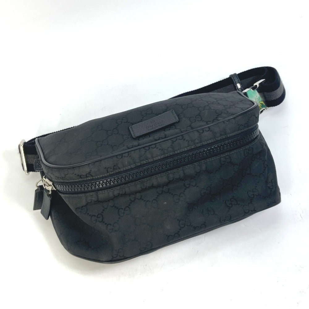 GUCCI Waist bag 509643 Nylon black GG belt bag Sling bag mens Used