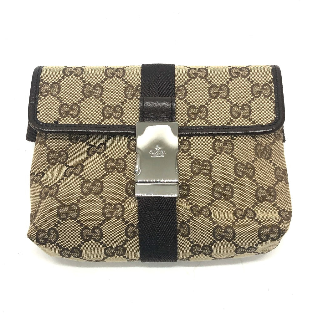 GUCCI Waist bag 131236 GG canvas Beige x brown GG Sling bag Waist pouch unisex(Unisex) Used