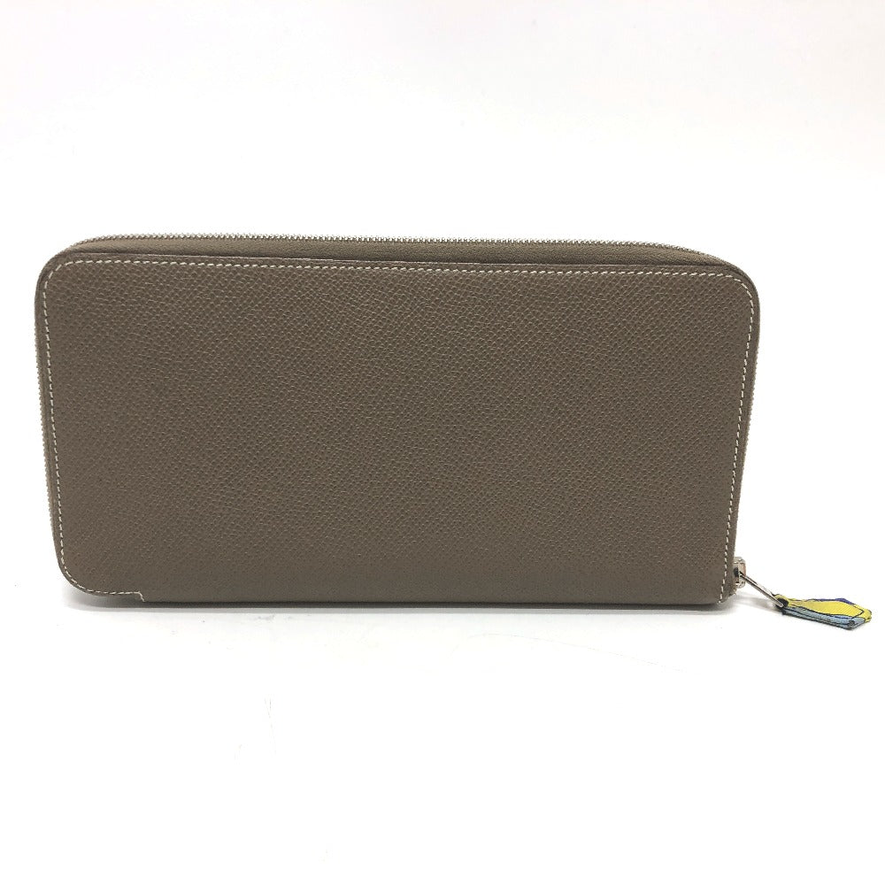 HERMES Long Wallet Purse Epsom Gray type Azap long silk in Women Used