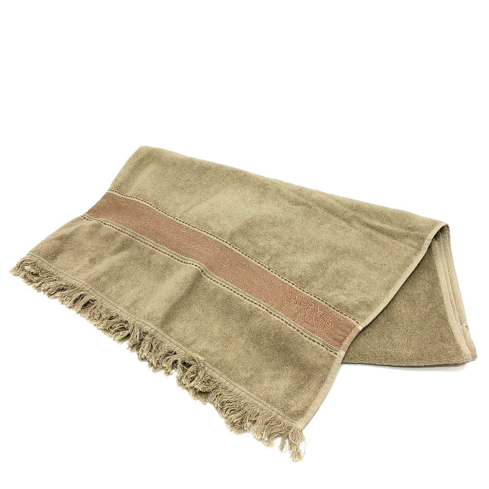 HERMES towel cotton gray fringe Yachting logo