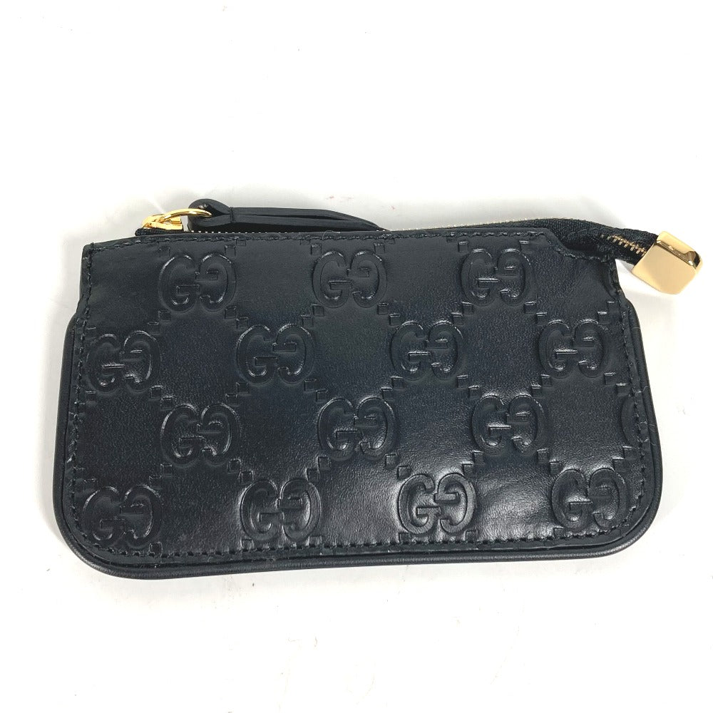 GUCCI Coin case 447964 Sima leather black Wallet Coin Pocket Guccisima GG mens Used
