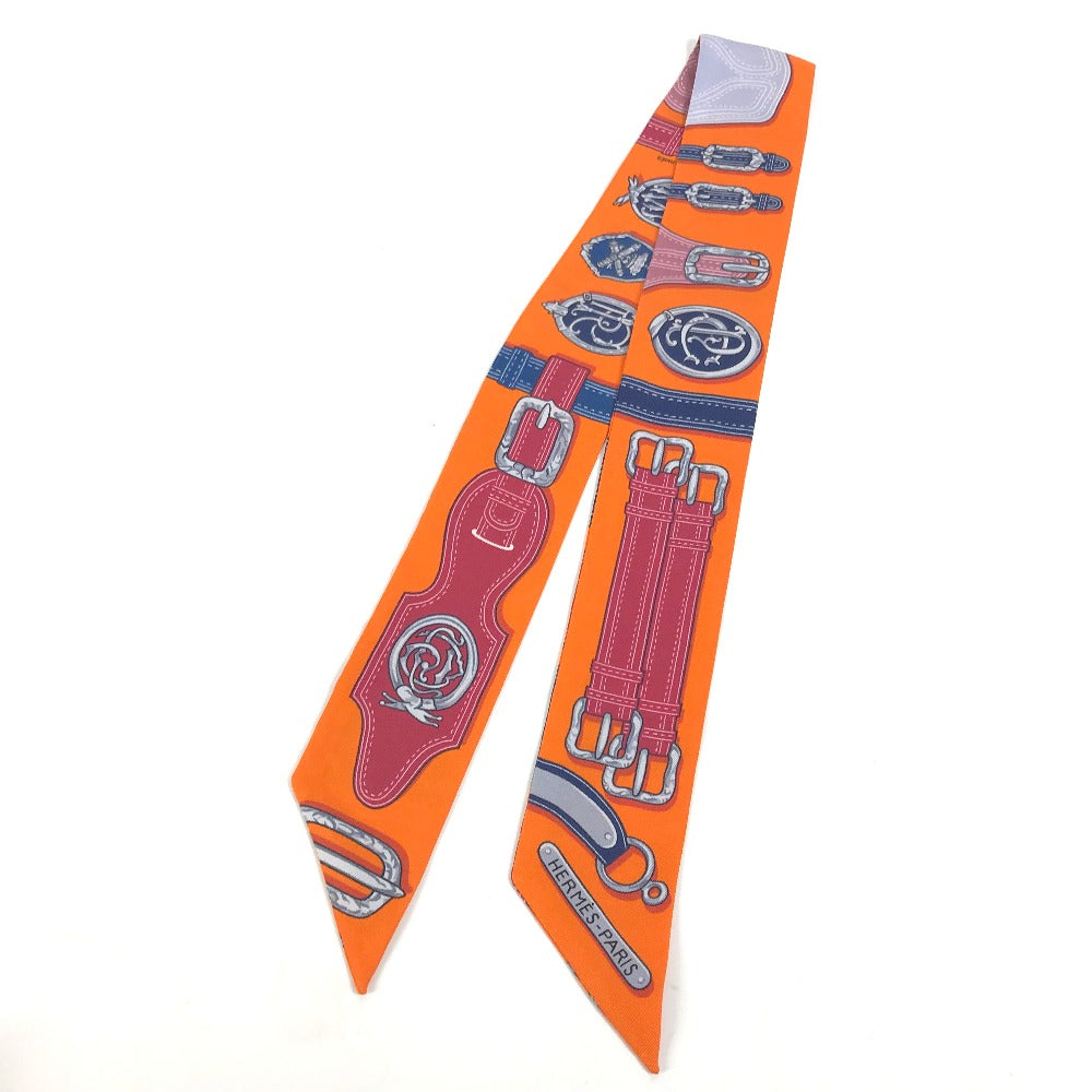 HERMES scarf silk Orange Twilly Twilly Women Used