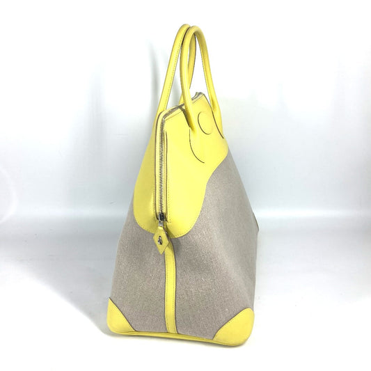 HERMES Tote Bag Swift, Toile H yellow Shoulder Bag Boston Duffel bag Bored 45 Women Used